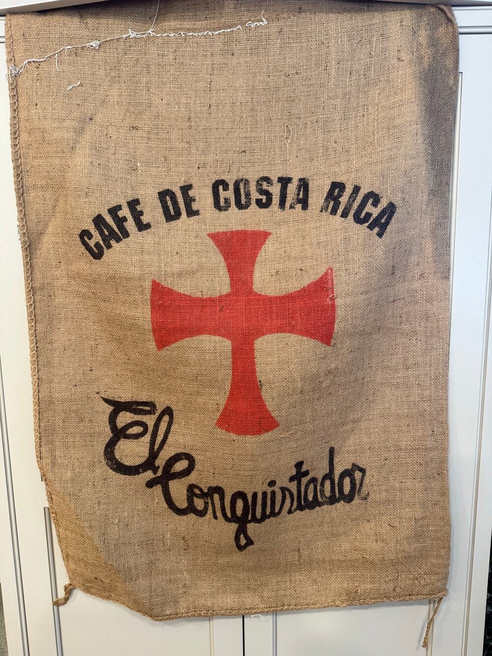 Jute Burlap Coffee Bag Sack Cafe de Costa Rica El Conquistador JL